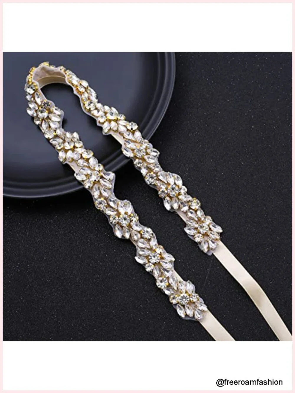 Crystal Rhinestone Bridal Belt Sash Handmade Wedding Dress Belt